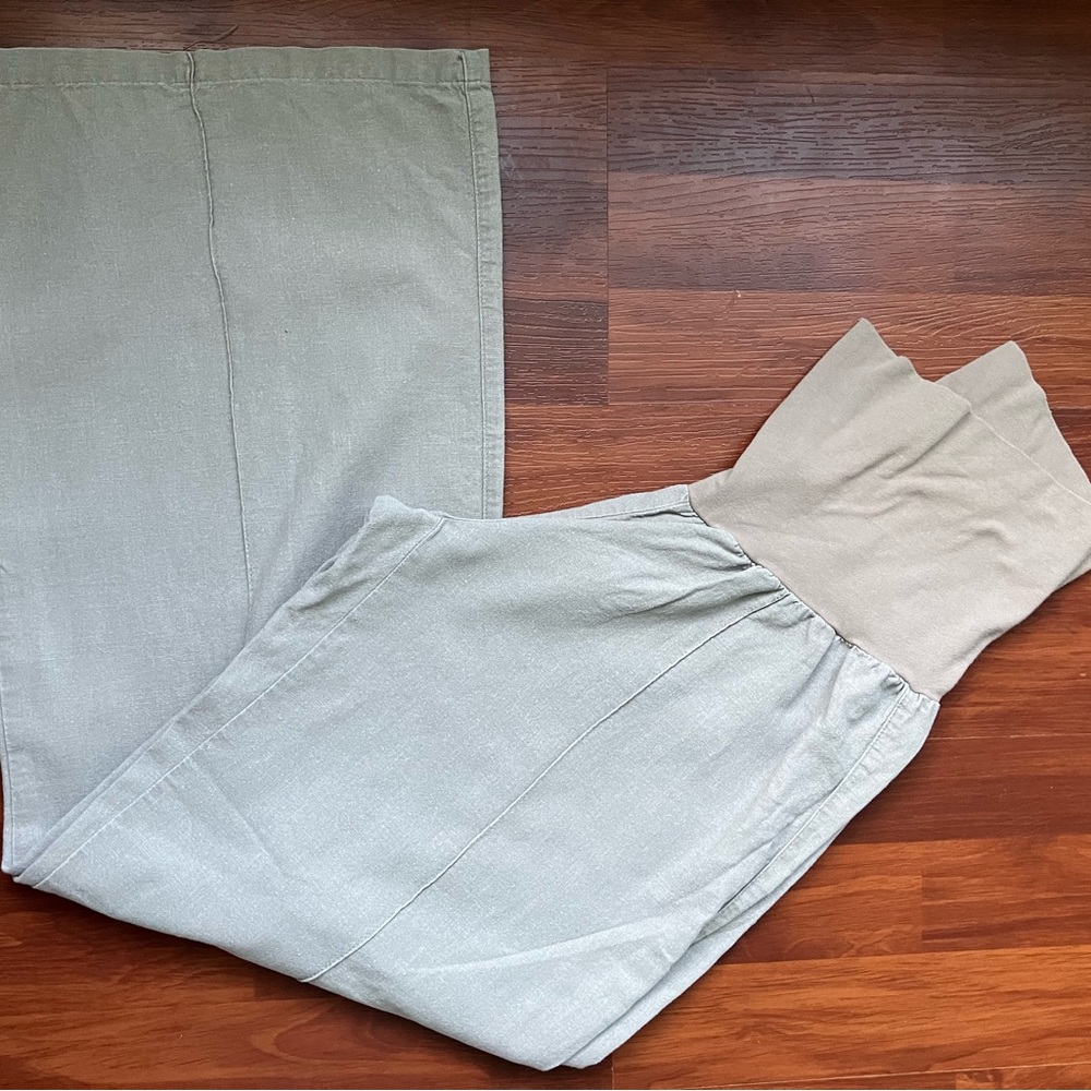 Linen Blend Maternity Pants- Size S